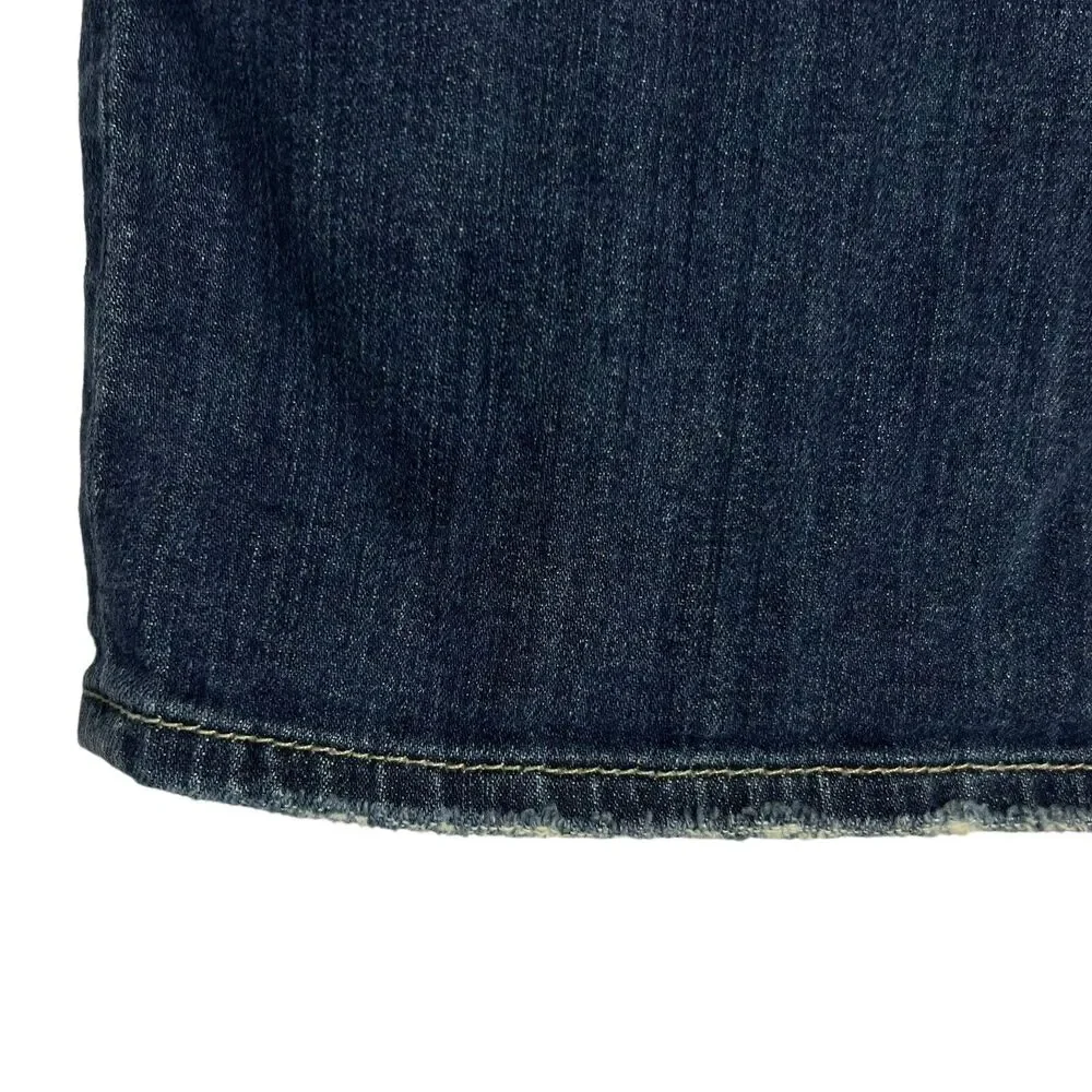 Paige Jean Skirt Women’s Size 28 Blue Front Split Light Distress - Picture 10 of 15